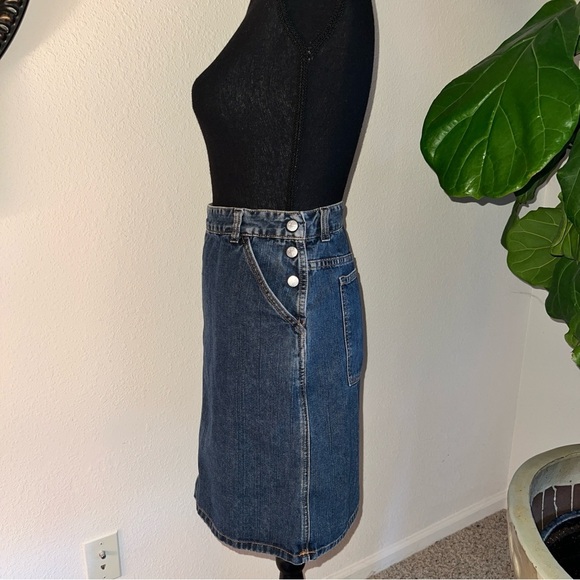 Calvin Klein Women’s 90s Side Snap Denim Jean Skirt Size 14 - Picture 3 of 16